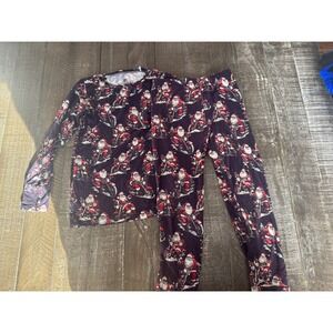 BUMS & ROSES‎ Santa Clausin' Trouble Bamboo Boys Christmas Pajamas Size 7/8